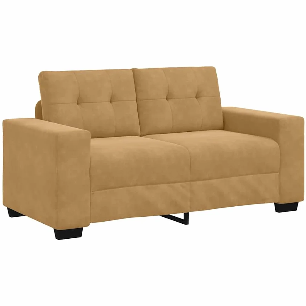 Sofa zestaw 3-częściowy, brązowy aksamit 221 x 80 x 80 cm, nowoczesny mebel tapicerowany, do salonu, lounge, zestaw mebli do siedzenia z fotelami 2-osobowymi i 3-osobowymi, na relaksujące