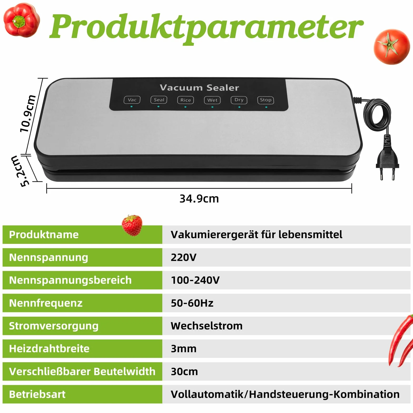 Urządzenie do pakowania próżniowego do suchych i wilgotnych produktów spożywczych: zgrzewarka próżniowa 5 w 1 z 50 workami próżniowymi, urządzenie do pakowania próżniowego do żywności, dłużej
