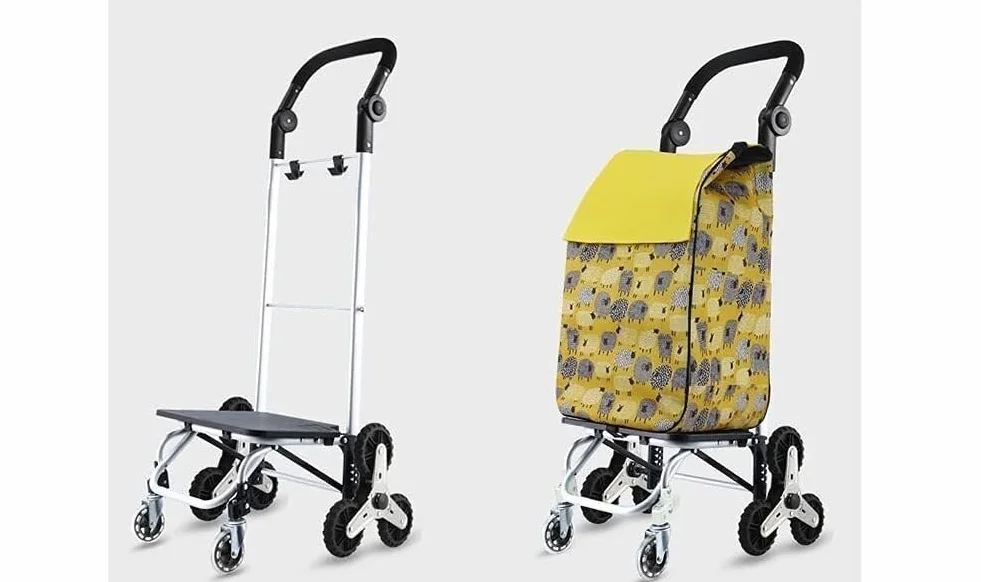 Wytrzymały 8-kołowy składany wózek na zakupy ze zdejmowanymi torbami - idealny do supermarketów, pikników, wspinaczki po schodach i łatwy transport - i wszechstronny design