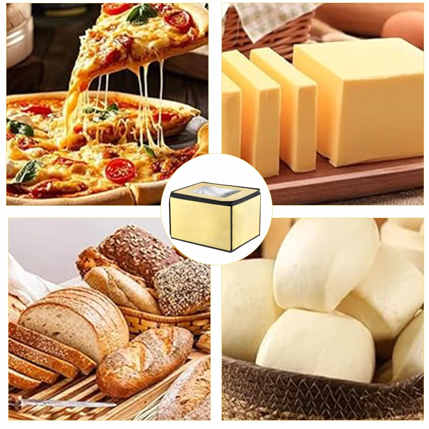 Pojemnik do fermentacji chleba z ogrzewaniem, składana elektryczna szafka do fermentacji chleba z wbudowanym czujnikiem temperatury NTC 50~113℉, cyfrowy wyświetlacz, timer od 0 do 12 godzin, do
