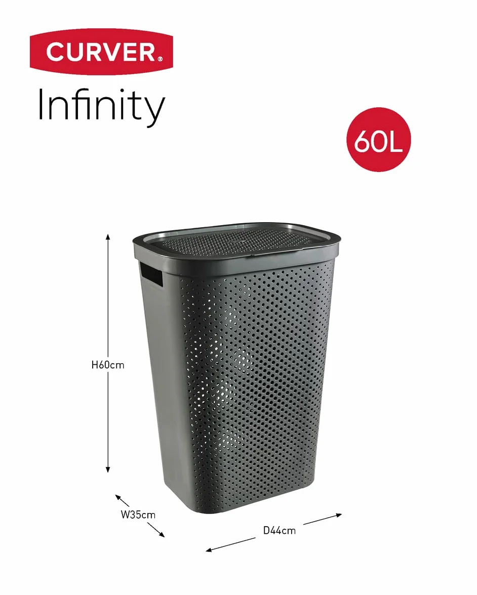 Curver Kosz na pranie Infinity 59 l, ciemnoszary