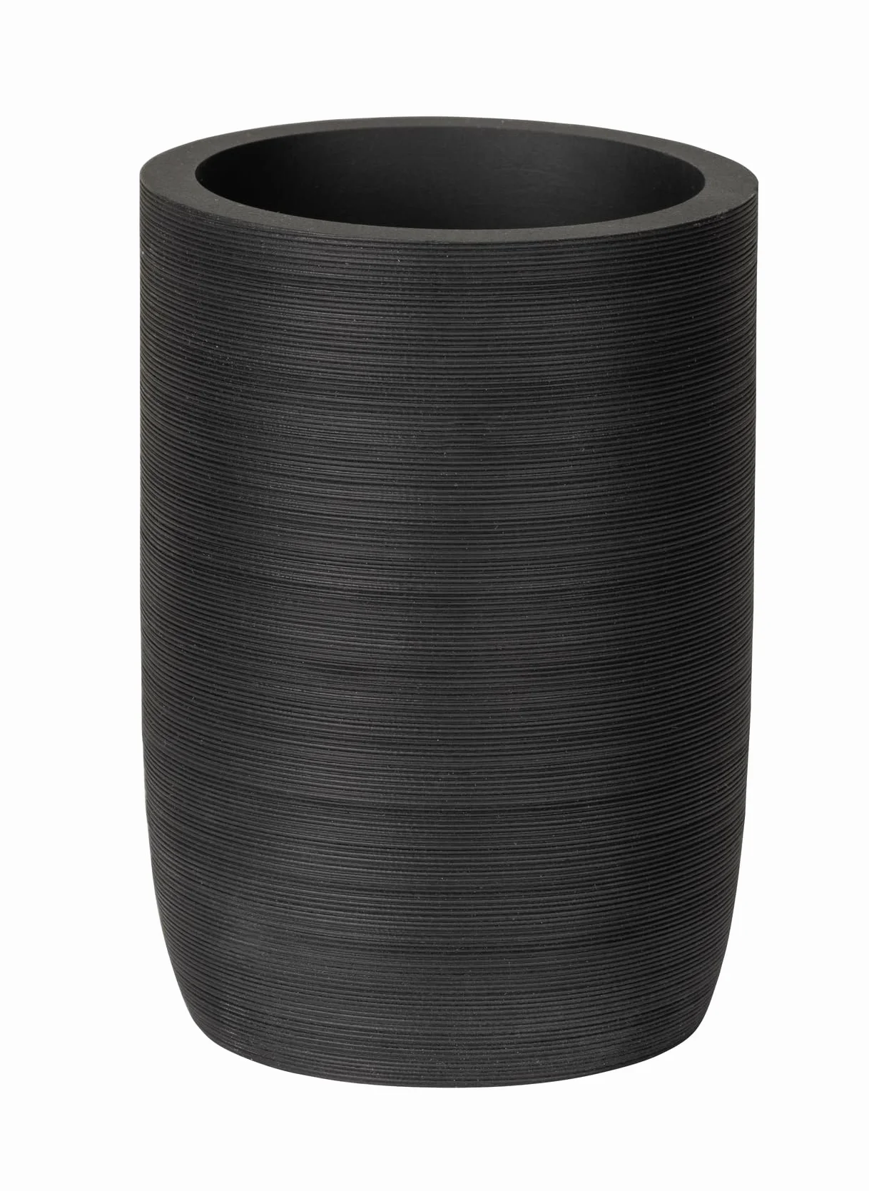 WENKO Altavalle elegancki uchwyt na szczoteczki do zębów z żywicy poliestrowej, wolnostojący, Ø 8 cm, wysokość 10,5 cm, czarny