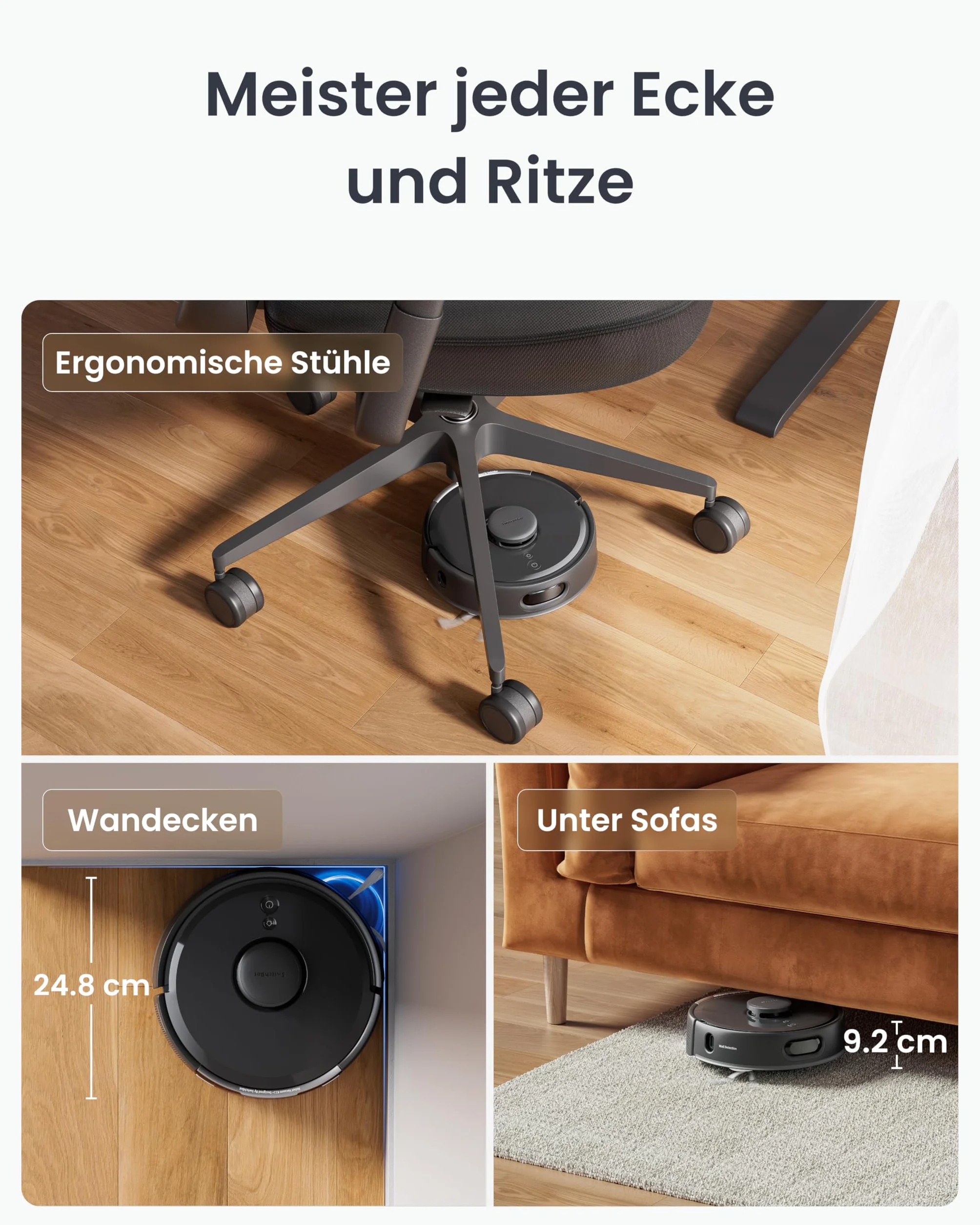 SwitchBot K11+ robot odkurzający z mopem, siła ssąca 6000 Pa, 90 dni zbierania kurzu, samoopróżnianie, inteligentna mapa LDS, smukła konstrukcja 3,6", kompatybilny z Apple Home, Alexa, Google Home i