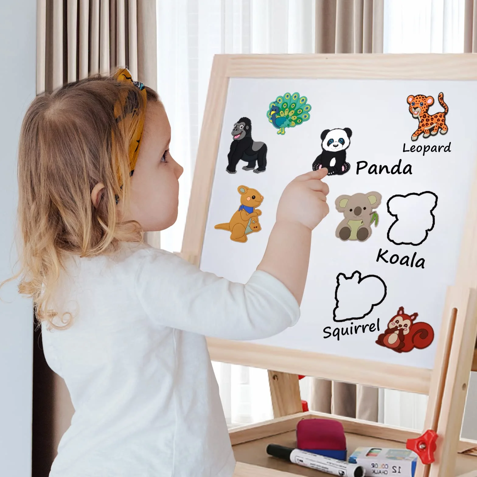 Fridge Magnet for Toddlers 1-3, Full Back Magnetic Rubber Cute Animals Refrigerator Magnets for Kids Magnets for Fridge Toddler Magnets for Refrigerator Baby Educational Learning Toy Children Gift