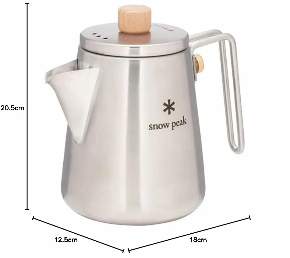 Snow Peak CS-115R czajnik polowy barista, stal nierdzewna, 1 litr, srebrny