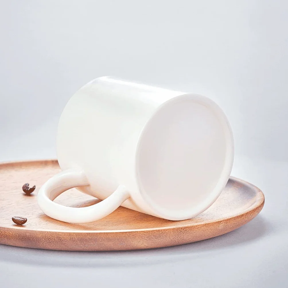 Kubek do kawy premium 400 ml, ceramiczny kubek do herbaty, wielokrotnego użytku biały prosty kubek do kawy, owca tłuszcz jadeit porcelanowy duży kubek do picia wielokrotnego użytku