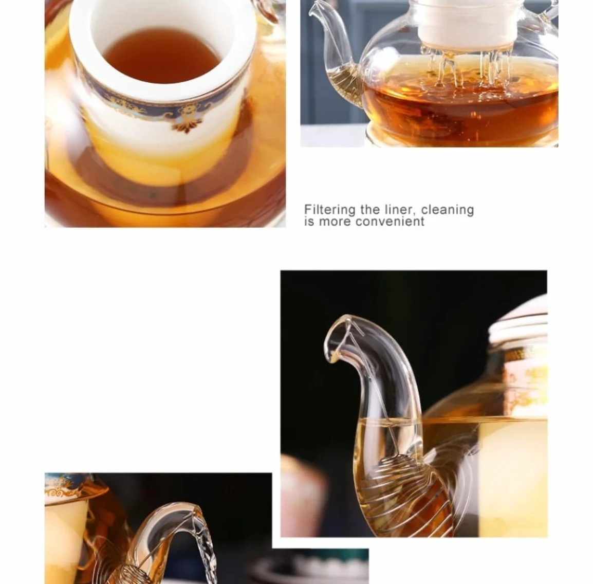 Zestaw Do Herbaty Ceramiczne Zestawy Do Herbaty Zestaw Filiżanek Kawy Z Podgrzewacz Świec Szklany Imbryk Kwitnący Luźny Liść Czajniki Dla 4 Osób Akcesoria Kuchenne