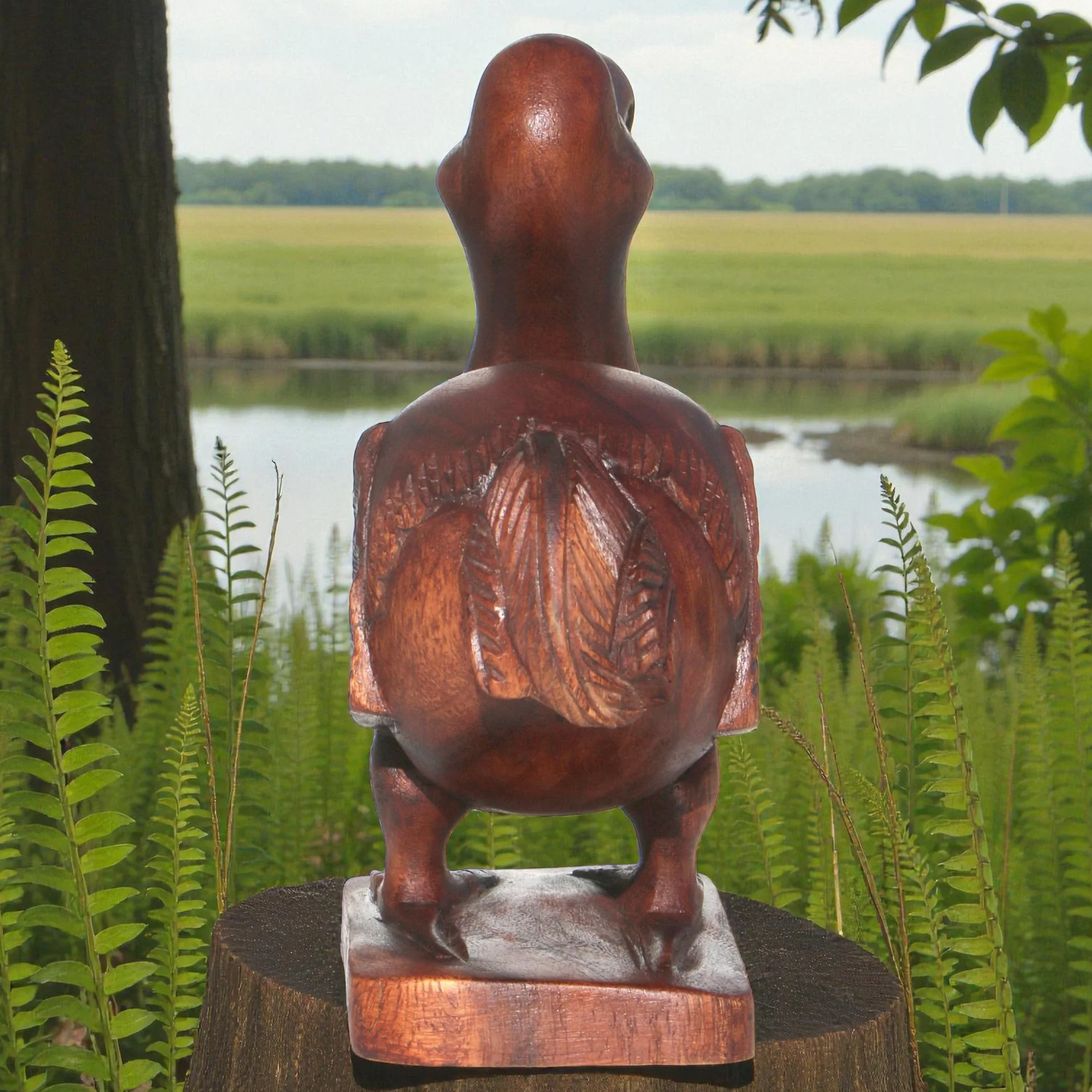 Piękna statuetka DODO – rzeźbienie z drewna jako pomysł na prezent na urodziny, Boże Narodzenie, do dekoracji, rękodzieło Mauritiusa (20 cm wysokości)