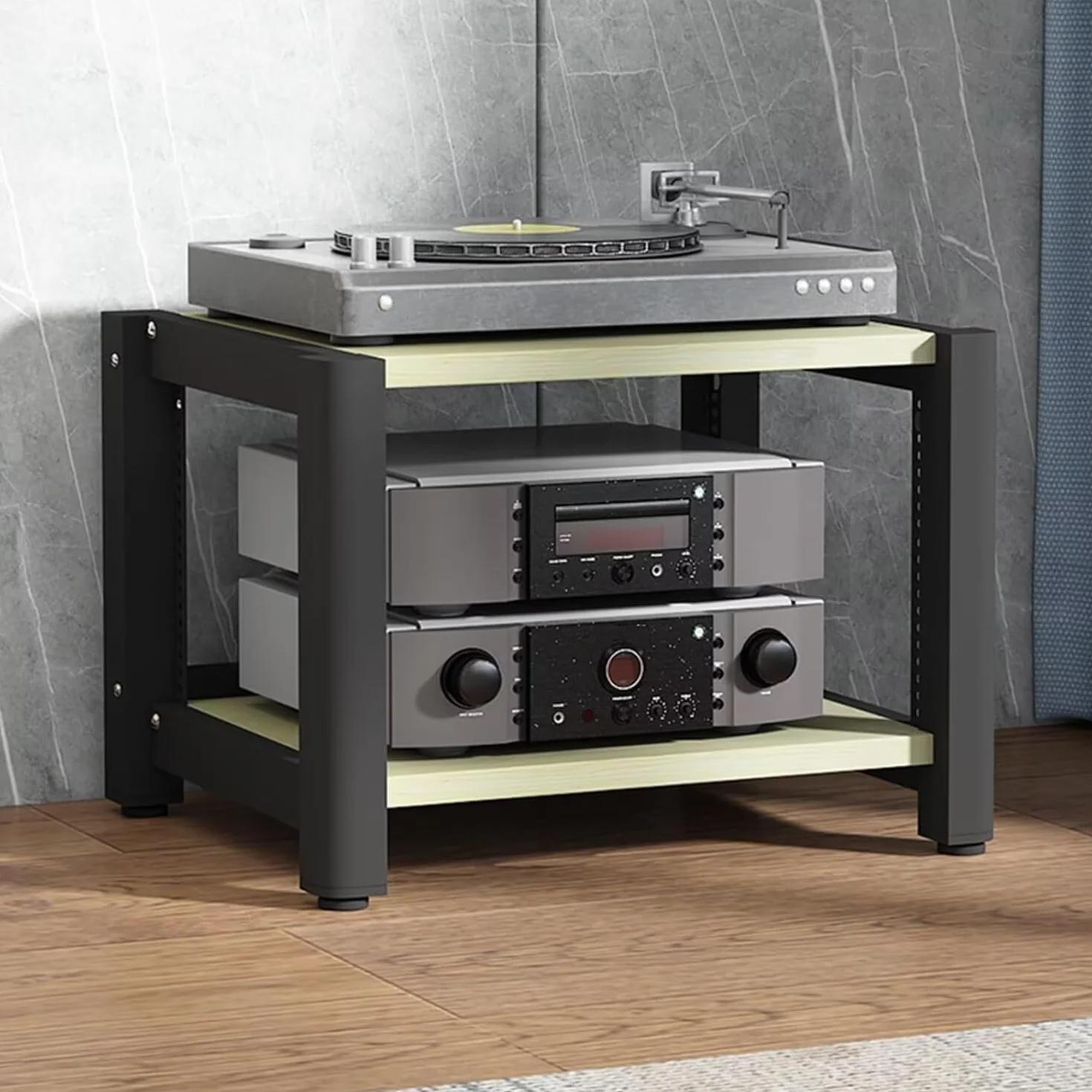 HiFi o Rack, 2/3/4/5-poziomowy stojak na telewizor i o Equint, szafka na gramofony i płyty winylowe, Blu-ray Sto, przetwornik cyfrowo-analogowy i wzmacniacz nizer