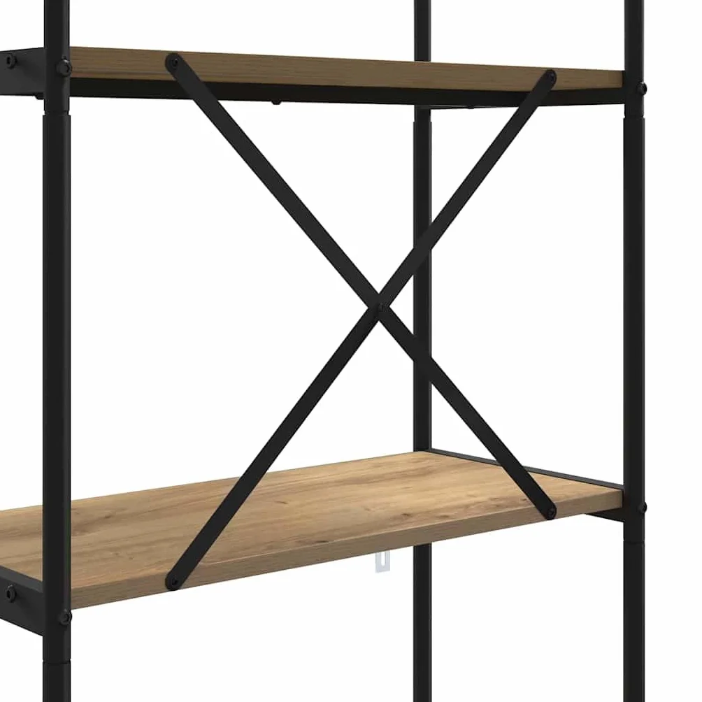 Regał na książki, 5 półek, 80 x 30 x 183 cm, drewno wielowarstwowe | Nowoczesne wzornictwo, konstrukcja z drewna, przestronne półki na książki i dekoracje, idealne do salonu