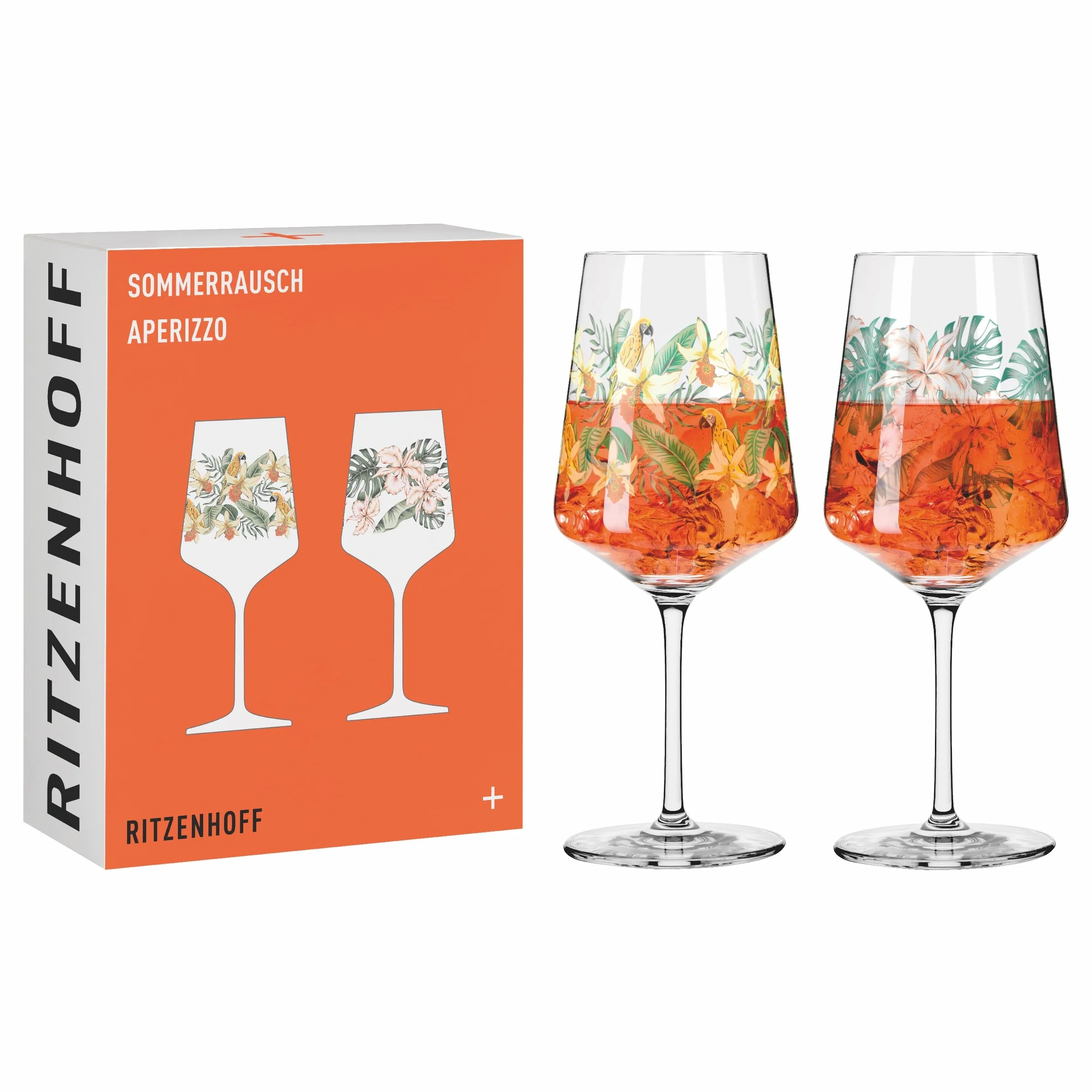 RITZENHOFF 6221001 zestaw 2 słoików na aperitif, 500 ml, seria Sommerrausch, styl kwiatowy, wielokolorowe - Made in Germany
