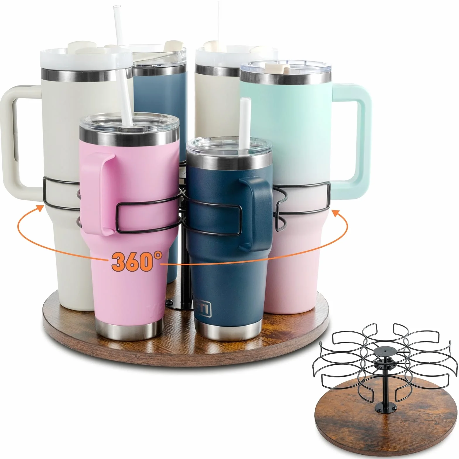 Organizer na butelki wody Stanley, 590-100 ml, obrotowy pojemnik z uchwytem, 6 przegródek, stojak na butelki, organizery kuchenne