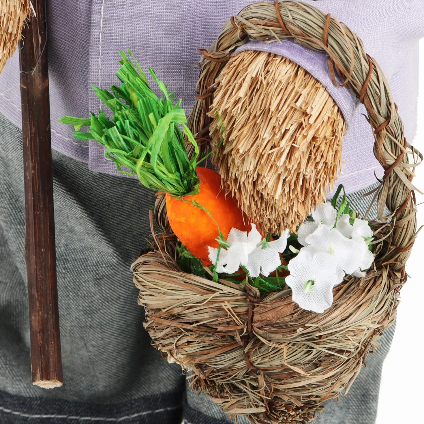 COM-FOUR® 2x XL słomkowy zając wielkanocny 44 cm dekoracyjny figurki słomkowe na Wielkanoc