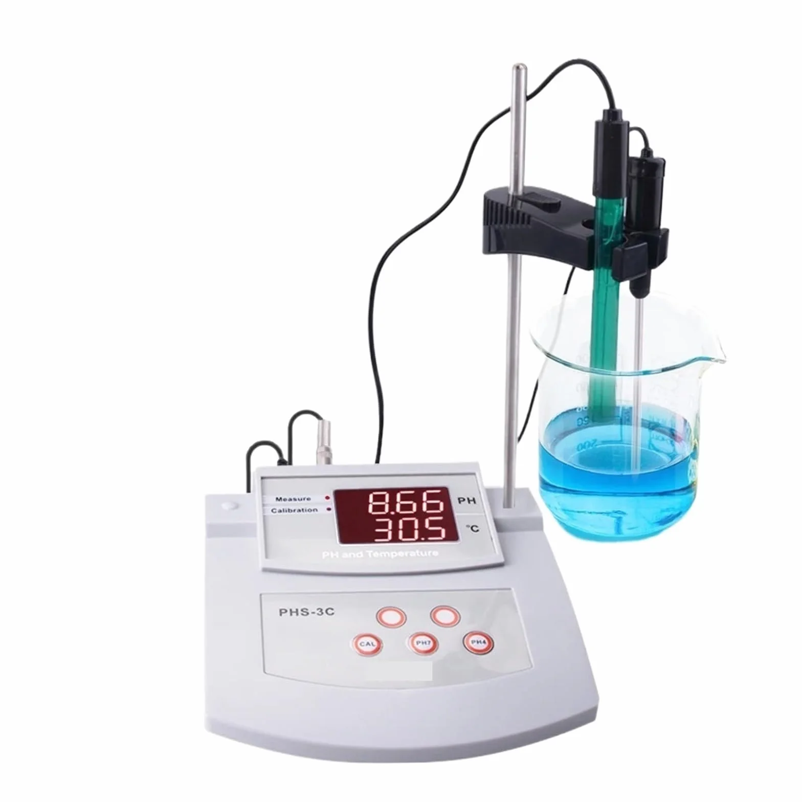Cyfrowy miernik PH PHS-3C Dokładność 0,01 Automatyczna kalibracja Pulpit Tester temperatury/pH z analizatorem jakości wody ATC do akwariów laboratoryjnych