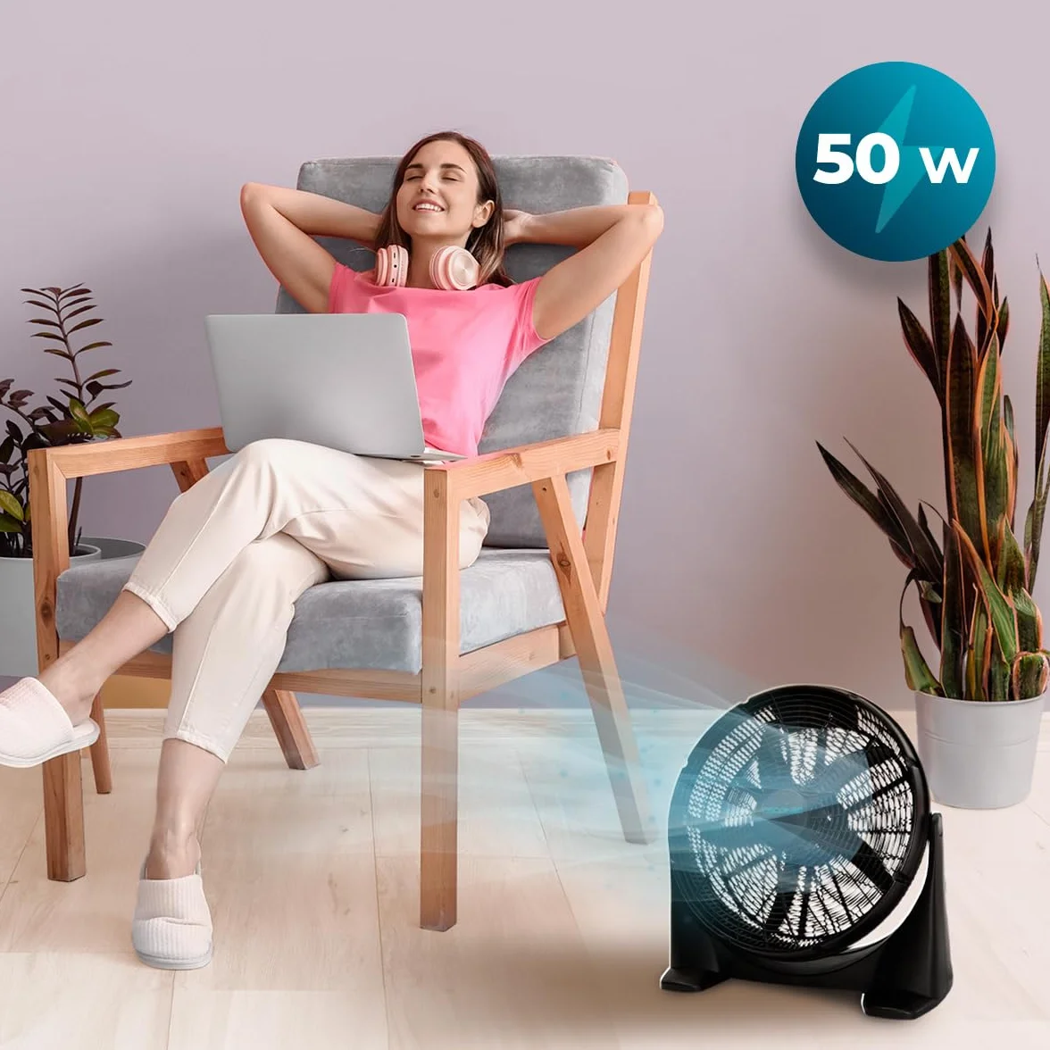 Cecotec EnergySilence 1400 FloorFlow Przemysłowy wentylator podłogowy 50 W 14 cali 3 prędkości