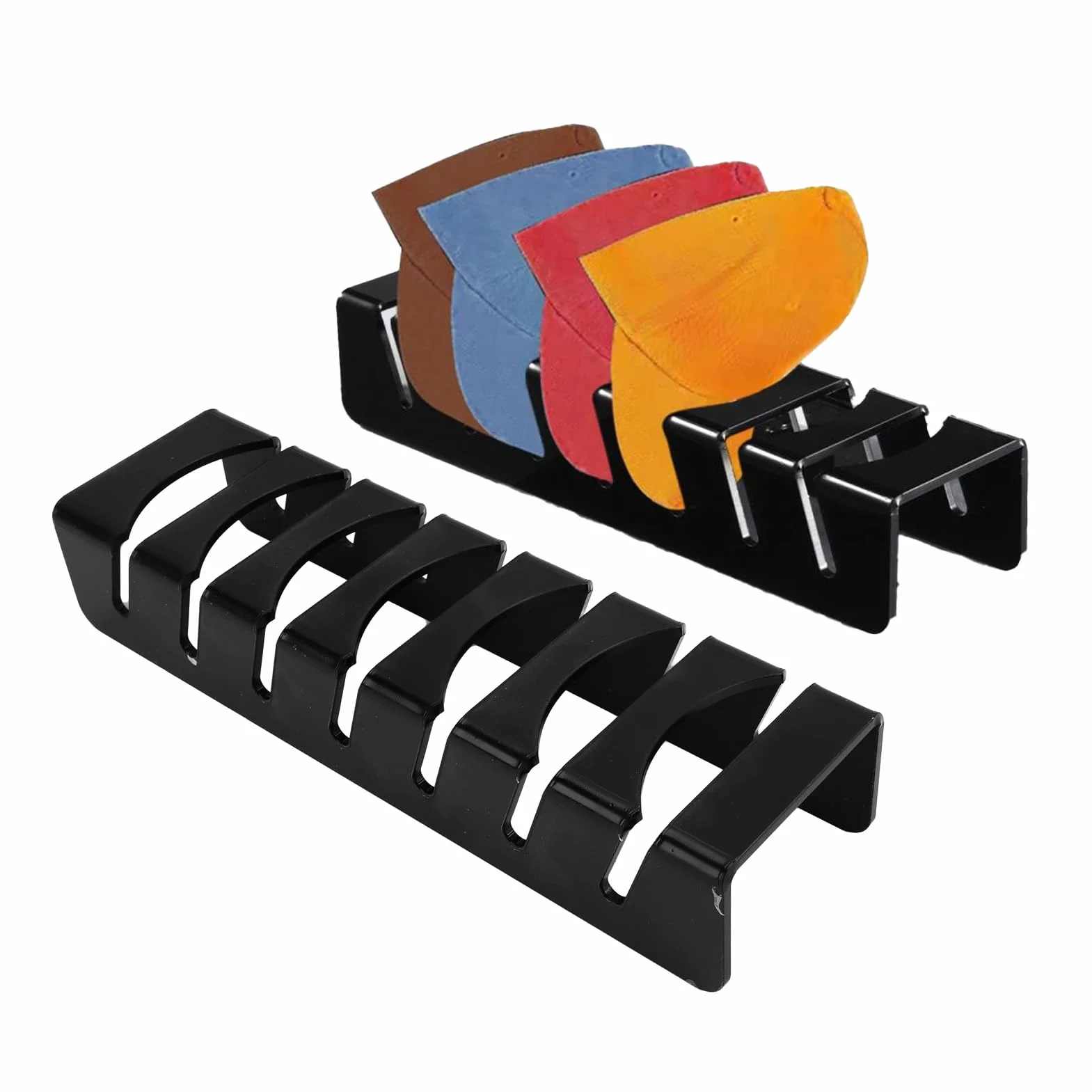 Acrylic Hat Stand for Baseball Caps Set, 2 Pcs Hat Organizer for 14 Caps, Display and Organizer for Bedroom, Closet, Office