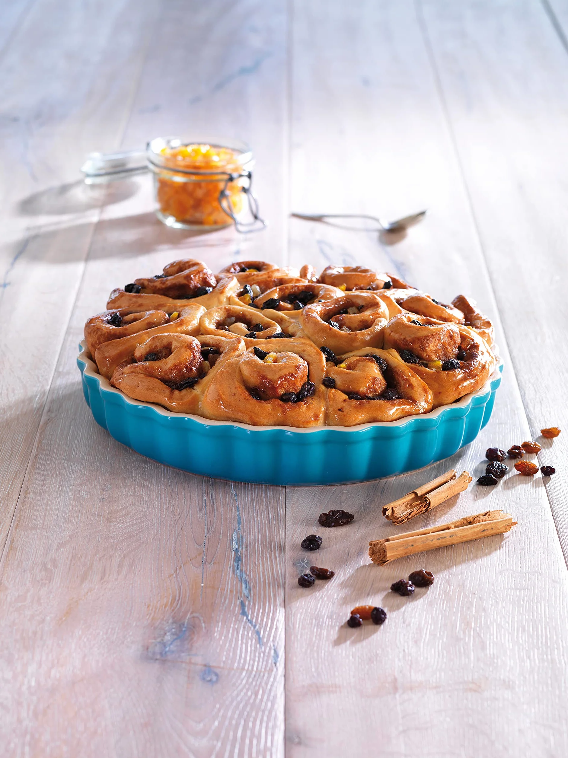 Le Creuset Heritage karbowane naczynie z flaneli, kamionka, 28 cm, 1,82 kg, karaibski