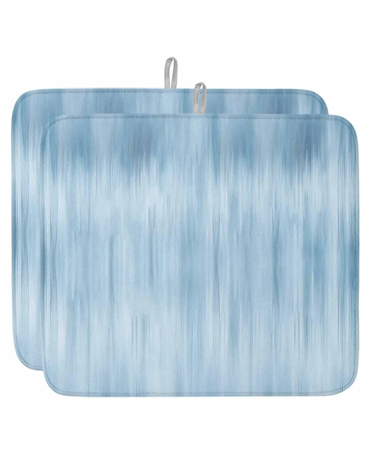 Zestaw mat do suszenia naczyń w jasnoniebieskie ombre, 40 x 45 cm, z mikrofibry, na blat kuchenny, chłonne podkładki do zlewów i kawiarni, nowoczesny abstrakcyjny design, 2 sztuki