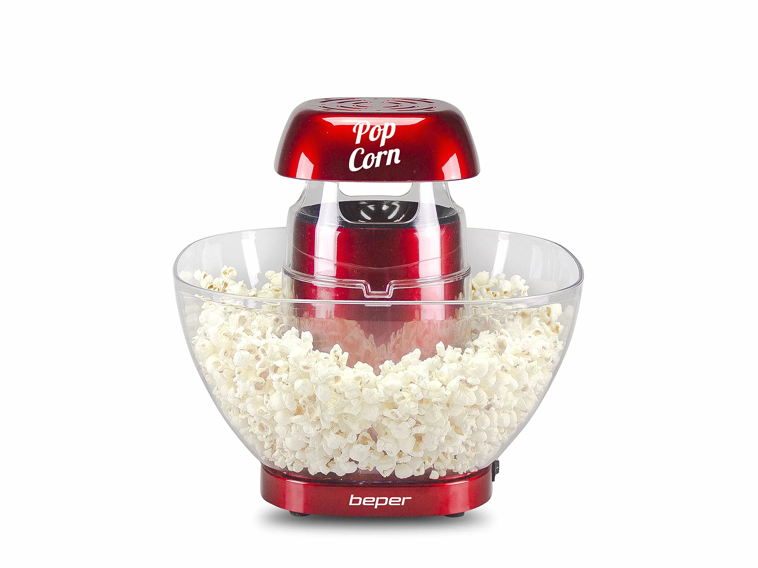 BEPER P101CUD052 Maszyna do popcornu na gorące powietrze - ekspres do popcornu ze zdejmowaną miską na popcorn bez tłuszczu i oleju