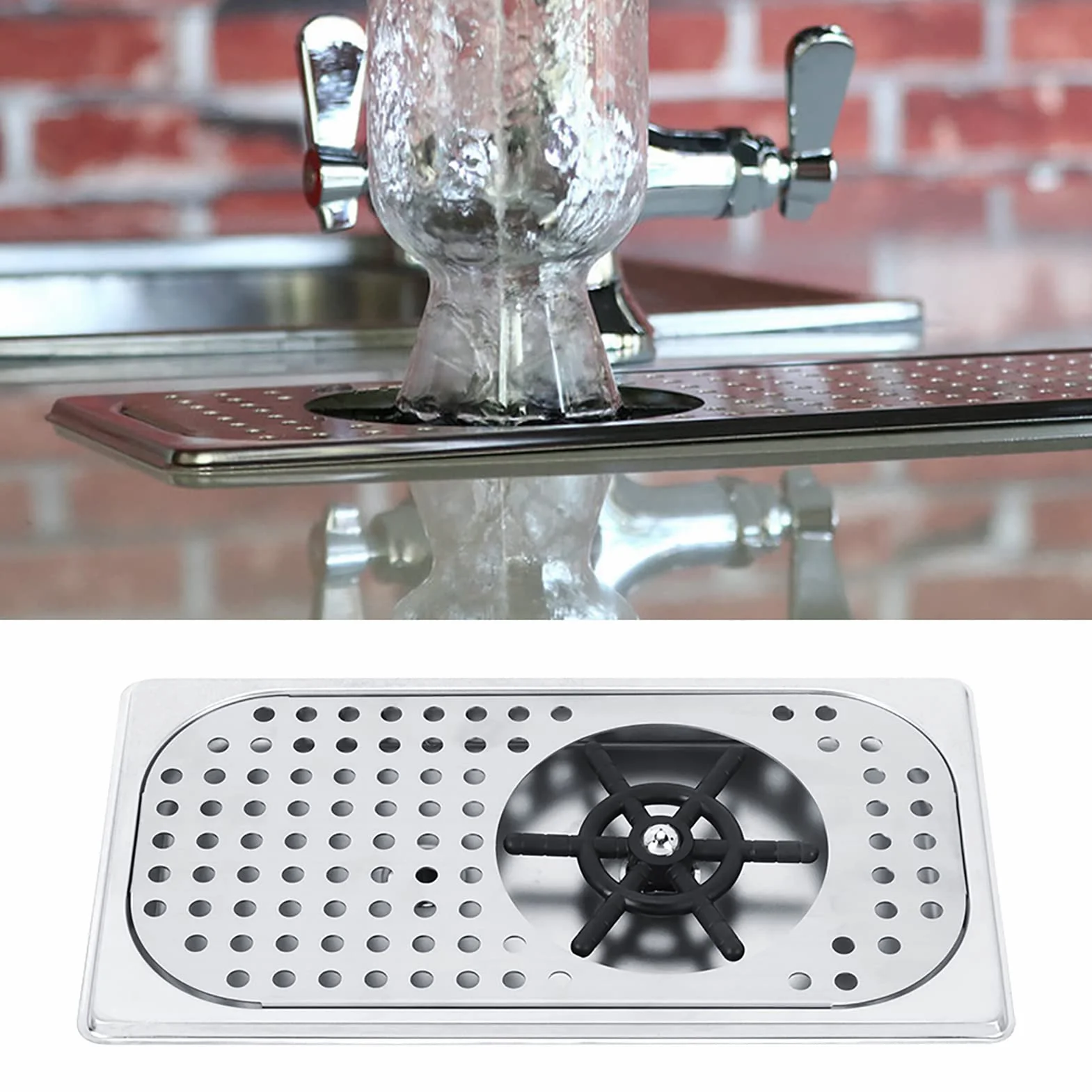 Cup Washer, 114mm średnica 201, dzbanek ze stali nierdzewnej, praktyczny płukacz do filiżanek z herbatą mleczną Cup Washer Glass Rinser G1/2 in przyłącze gwintowane, do hotelu/kawiarni/domu