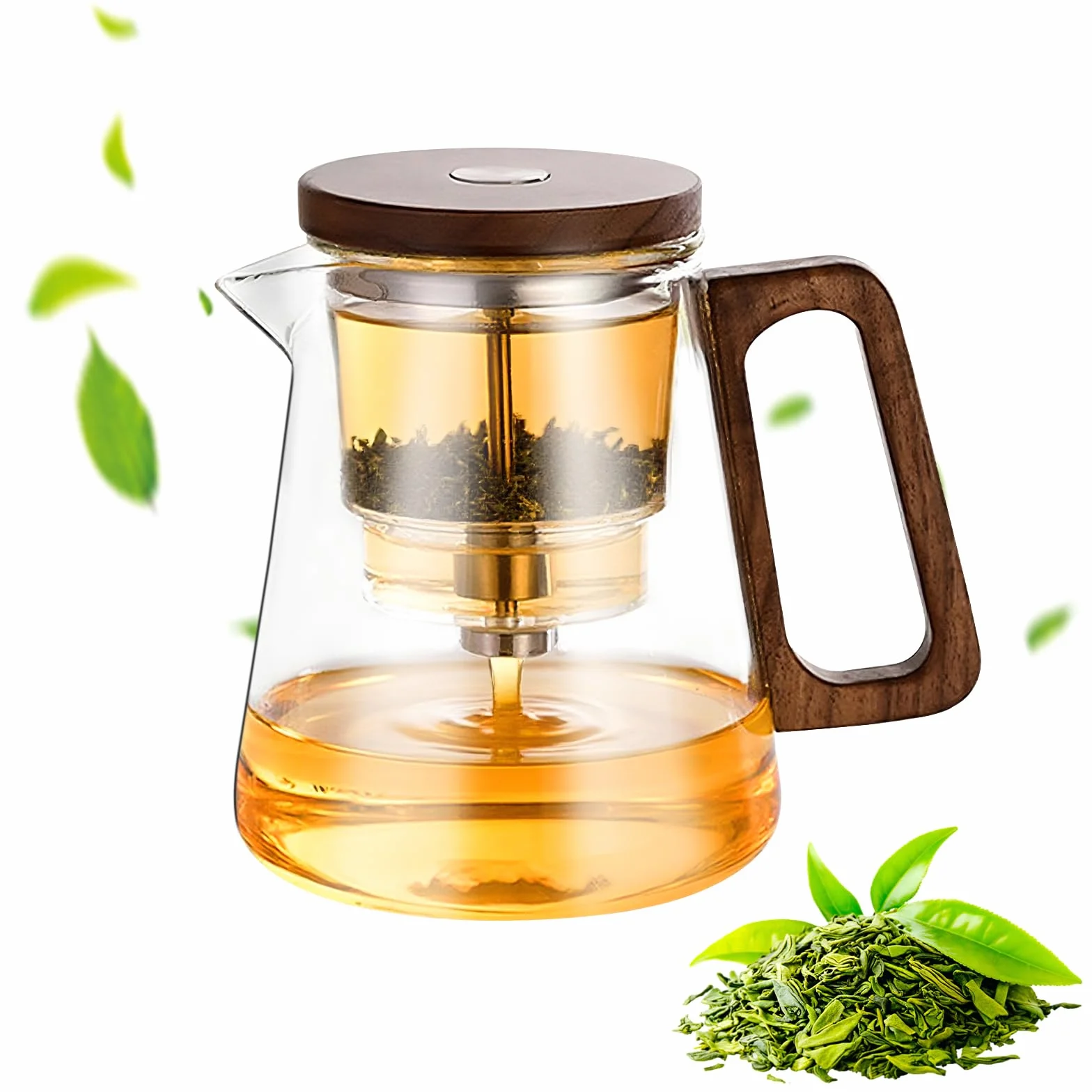 Magic szklany dzbanek do herbaty z sitkiem, 800 ml, zaparzacz do herbaty sypkiej, magiczny dzbanek do herbaty, szklany czajnik, magnetyczny szklany dzbanek do herbaty kwitnącej i sypkiej