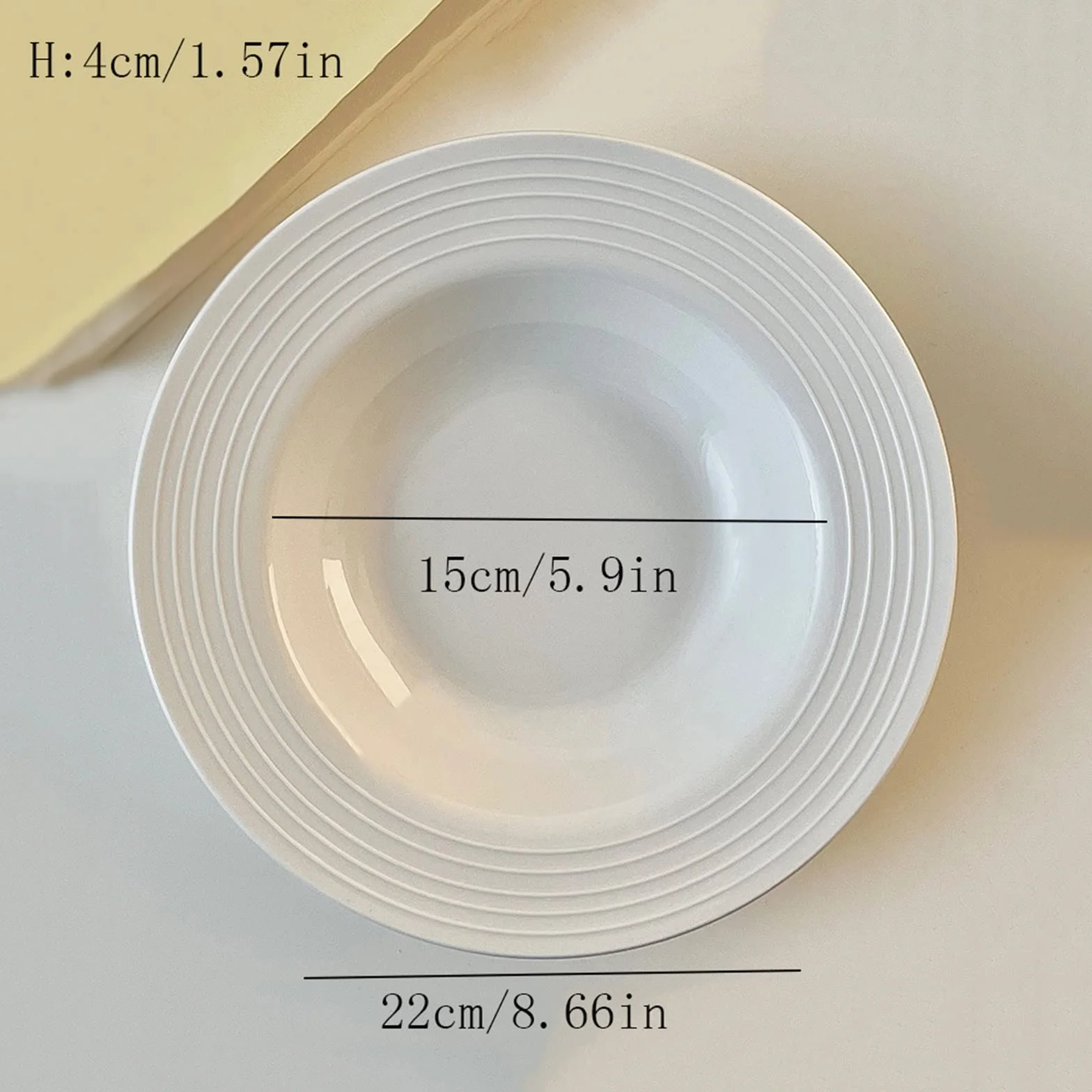 zastawa stołowa Ceramiczny talerz na makaron Czysta biała miska na makaron Domowy talerz zupy Restauracja Kawiarnia Miska sałatkowa Prosty talerz deserowy Okrągły głęboki talerz zestaw zastawy stołowe