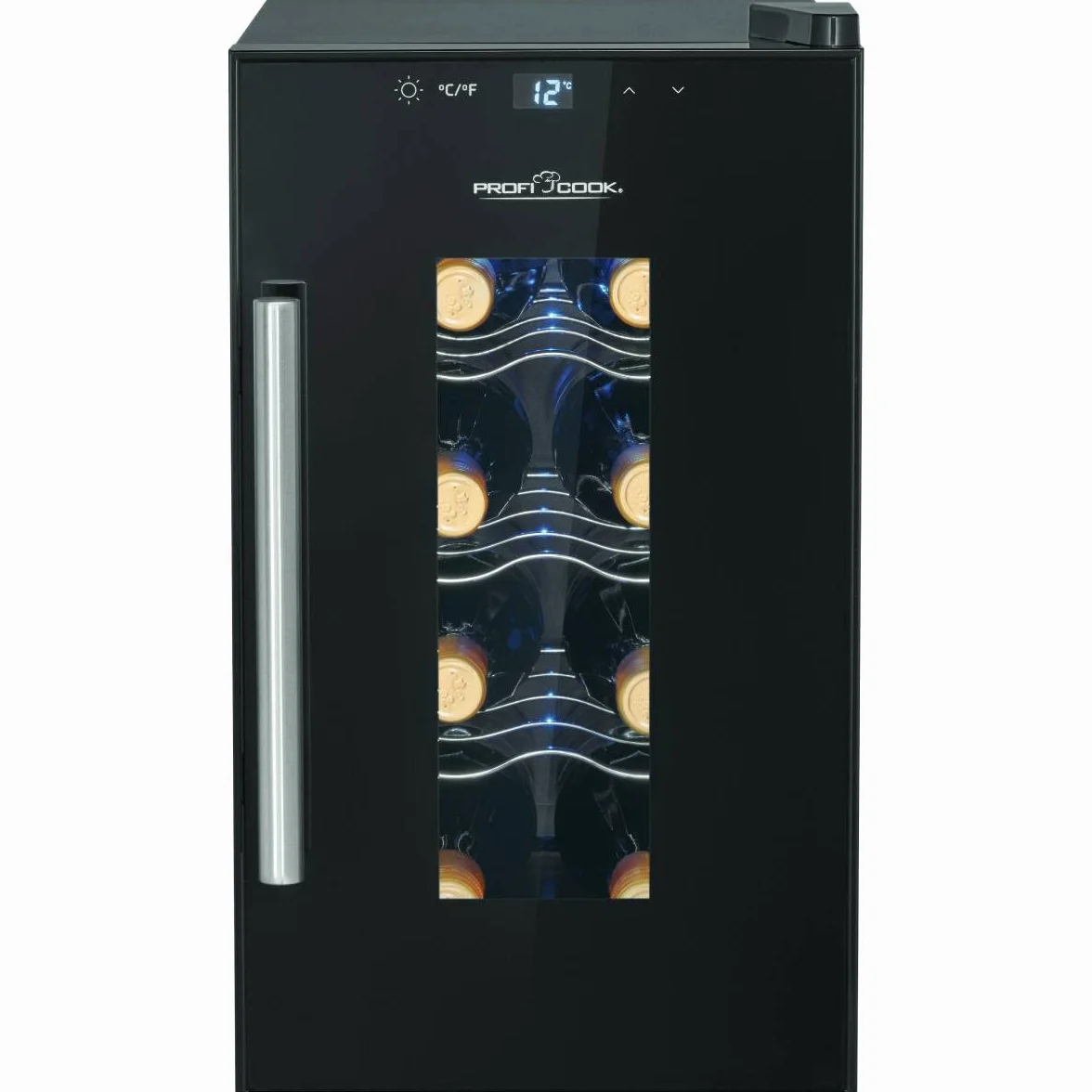 Profi Cook PC-WK 1232 Lodówka na wino - Do wina czerwonego, białego wina, różowego - Czarna stal nierdzewna