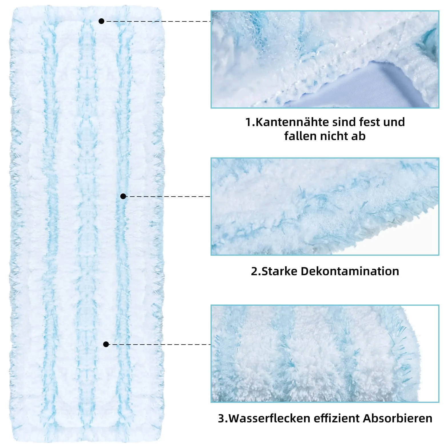 3 szt wycieraczek podłogowych do Leifheit Profi XL Micro Duo / Profi XL Cotton Plus zestaw zestaw do wszystkich rodzajów podłóg, nakładka zamienna z mikrofibry do wszystkich rodzajów podłóg