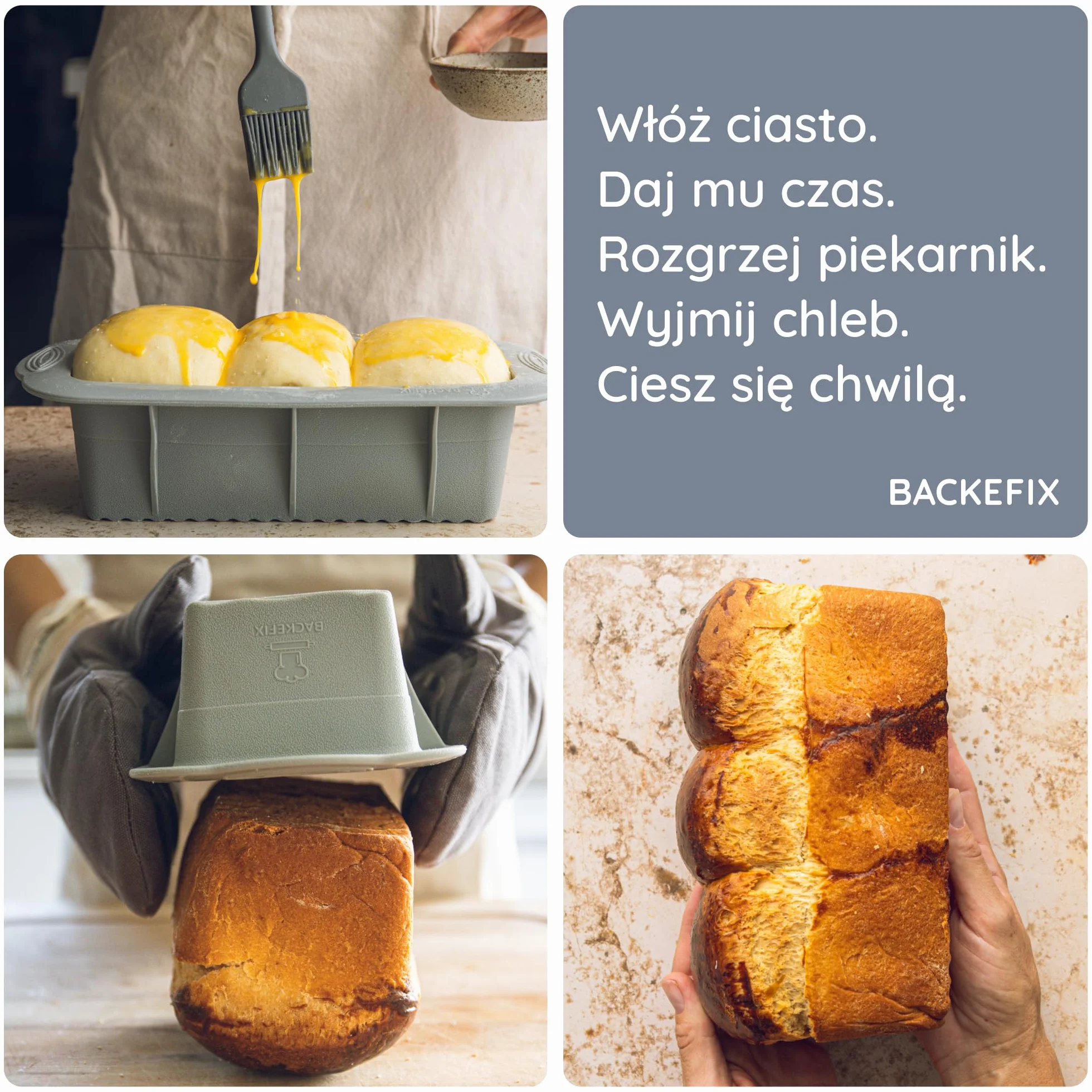 Backefix Silikonowa forma do pieczenia chleba, 21 cm, oryginalna silikonowa forma do pieczenia chleba, duża, również jako forma do pieczenia ciast – sprawdzona pod kątem jakości, bezpieczna dla