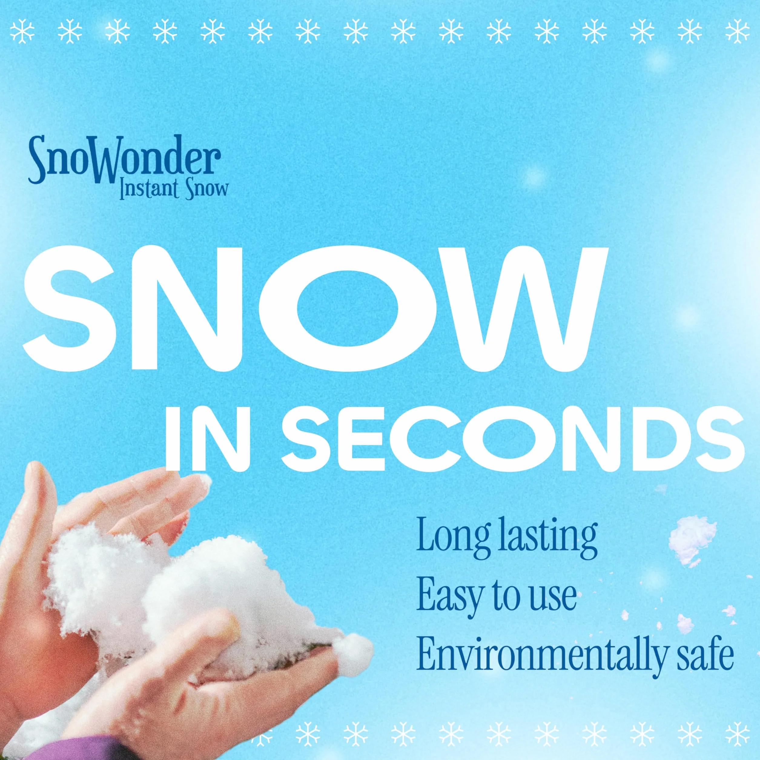 SNOWONDER Natychmiastowy sztuczny śnieg, mieszanka tworzy 2 galony