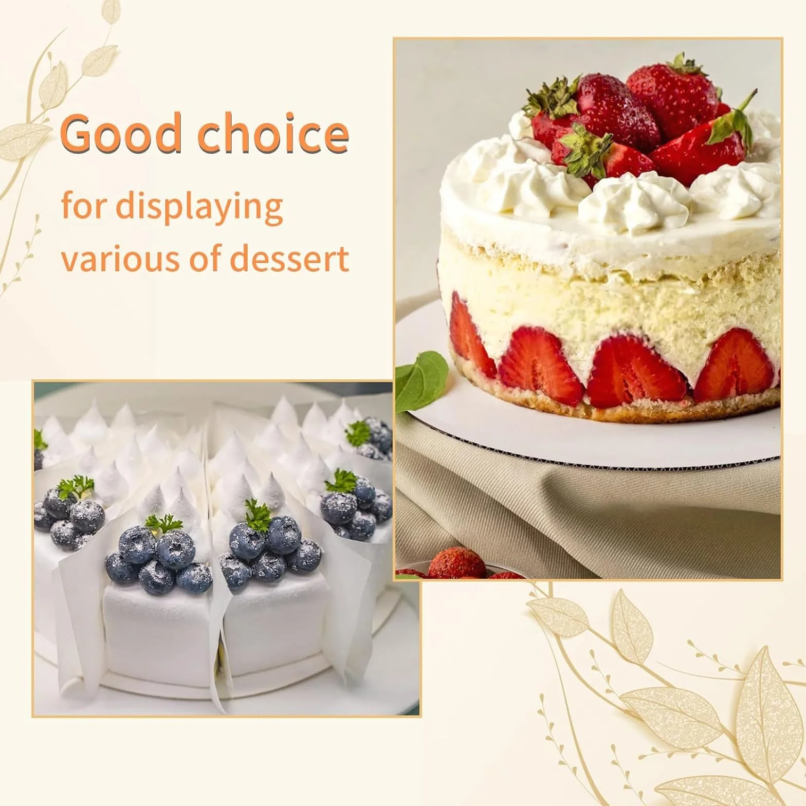 20 sztuk podkładek pod tort, okrągłe, 30 cm, kolor biały, wysokiej jakości patera na tort, do ciast i tortów, 20 sztuk