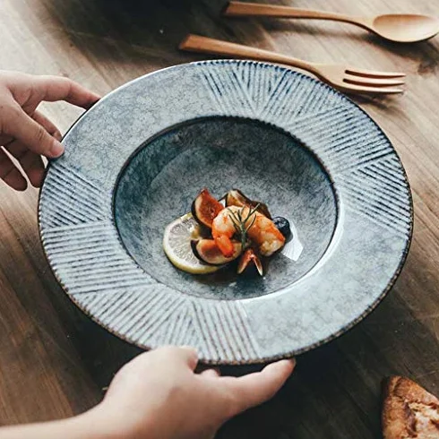Kreatywny ceramiczny talerz do zupy, gruba konstrukcja do zachodniej zastawy stołowej, idealny do restauracji i dań z makaronem