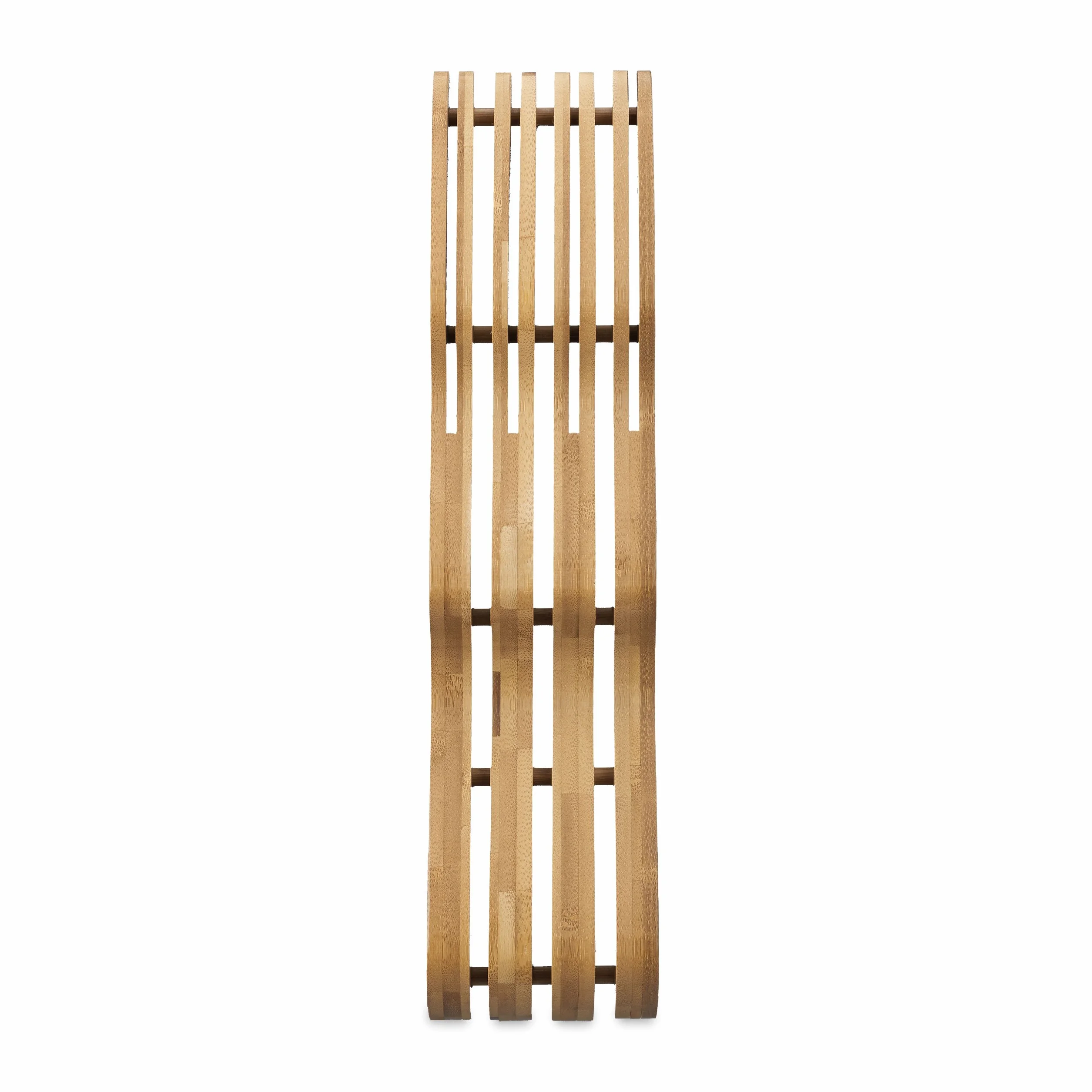 Relaxdays Bamboo Knife Block Naturalny Blok na Noże Szuflada, Bambus, Brązowy, 7 Noży