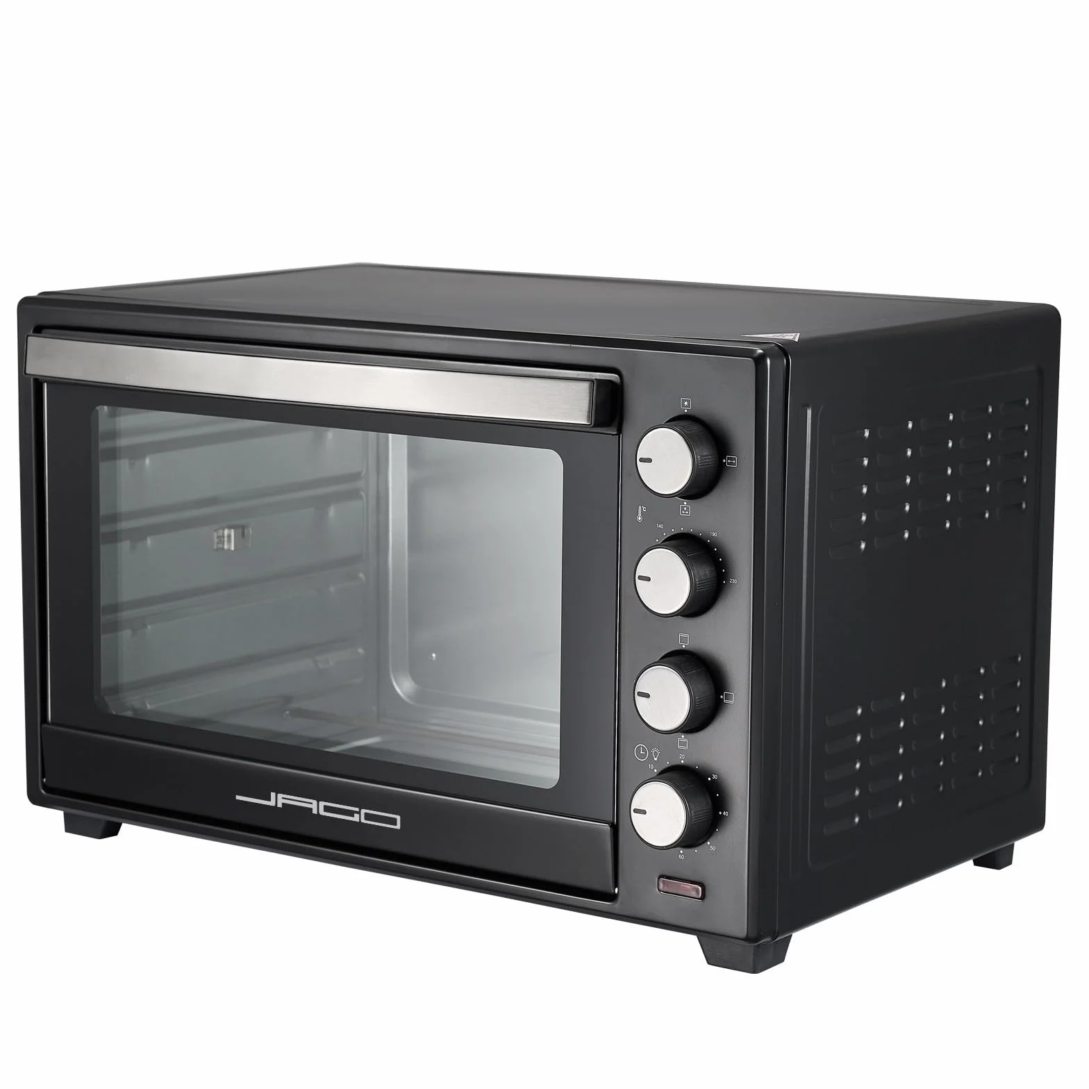 Jago® Mini piekarnik elektryczny z konwekcją, 60 litrów, 6 trybów, 100-230º, 2000 W, stal nierdzewna, przenośny, mini piekarnik elektryczny, mały, możliwy