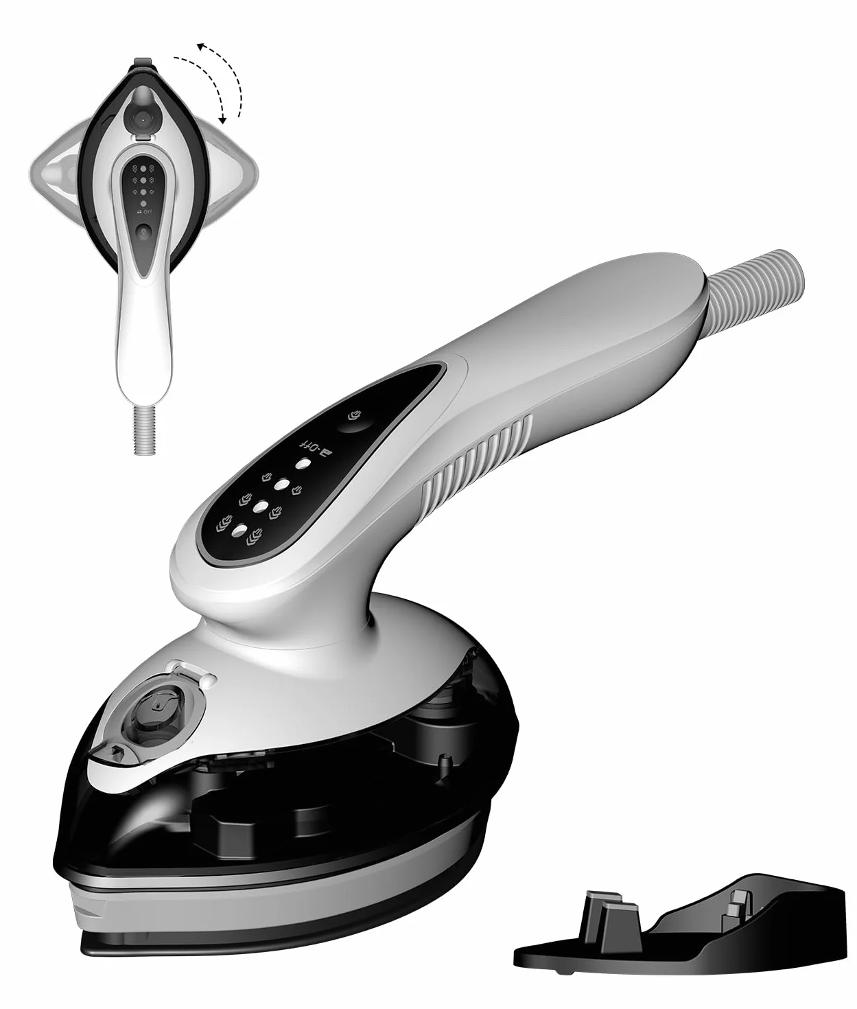 J&J EASIER, FASTER - Podróżne żelazko parowe do ubrań, 1100 W, strumień pary 20 g/min, duży zbiornik 120 ml, szybkie nagrzewanie 25 sekund, podeszwa ceramiczna, kabel 1,7 m