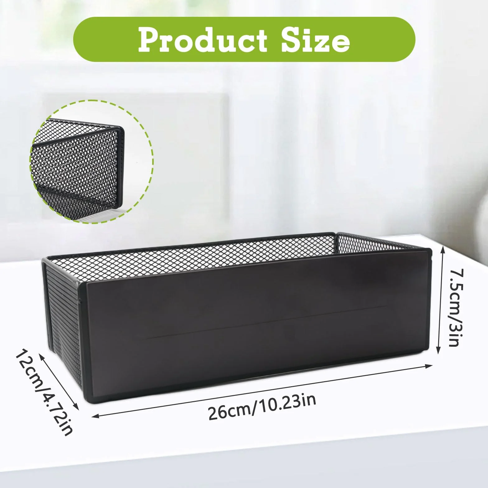 Magnetyczna półka na lodówkę organizer kuchenny bez otworów magnetyczny uchwyt na przyprawy czarny 27 x 12 x 7,5 cm, nośność 7,5 kg