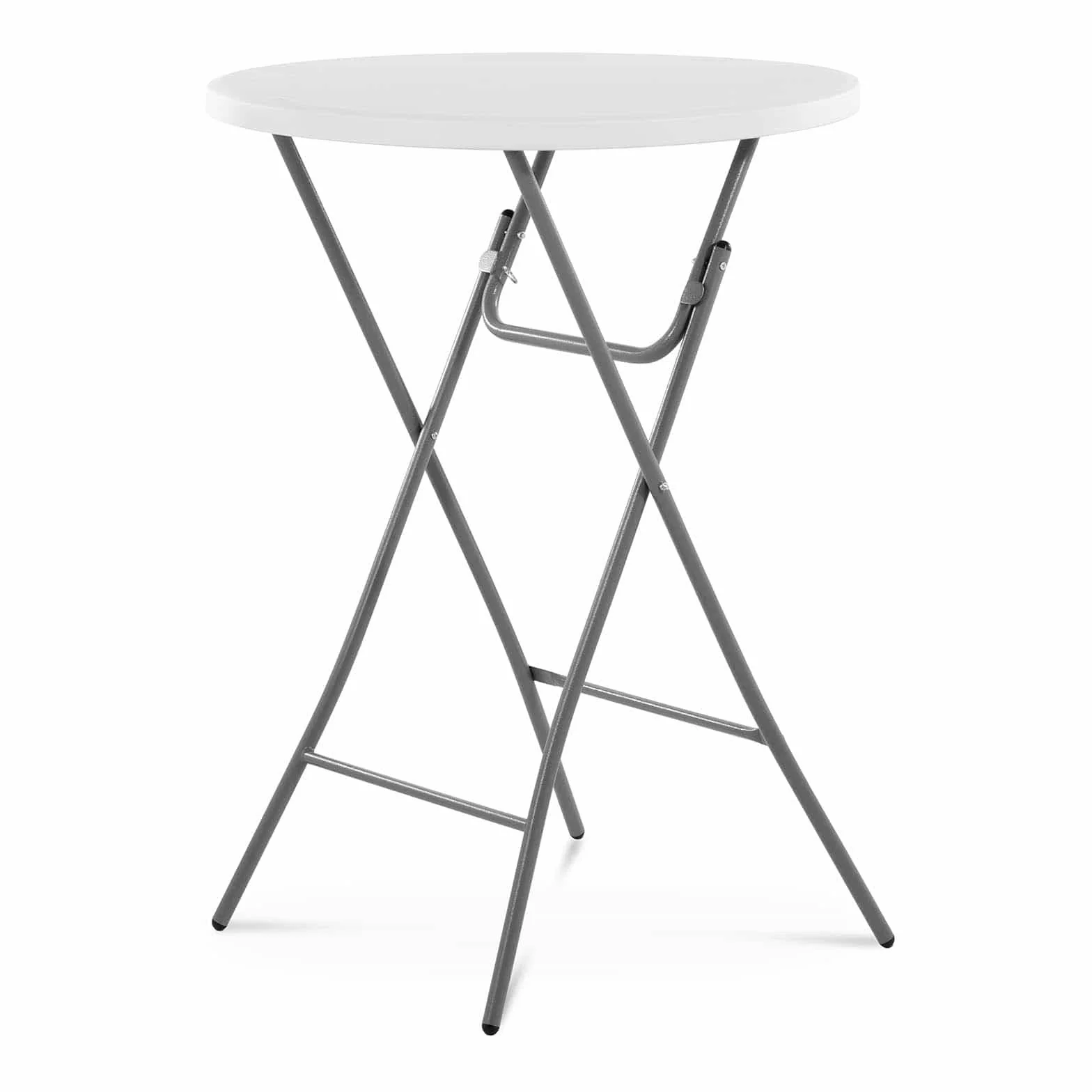 Royal Catering RC-FT_6 składany stolik stojący, Ø 800 x 1100 mm, 100 kg, do użytku wewnątrz/na zewnątrz, biały, do ogrodu, stół barowy