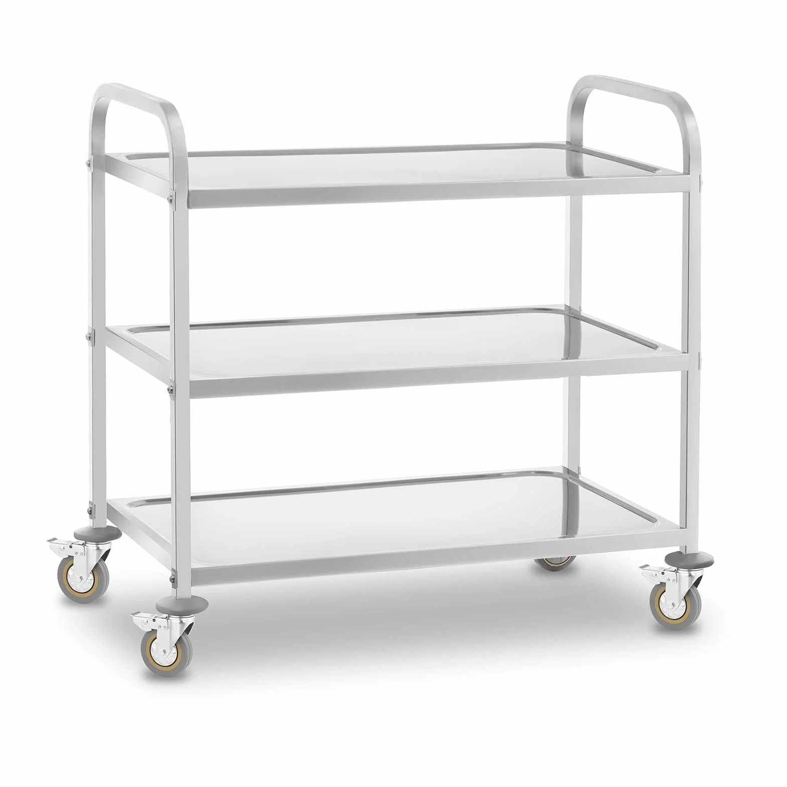 Royal Catering Wózek serwisowy na kółkach 3 tace RCSW 3 (101x55x96,5cm, nośność 480 kg, grubość półek 3cm)
