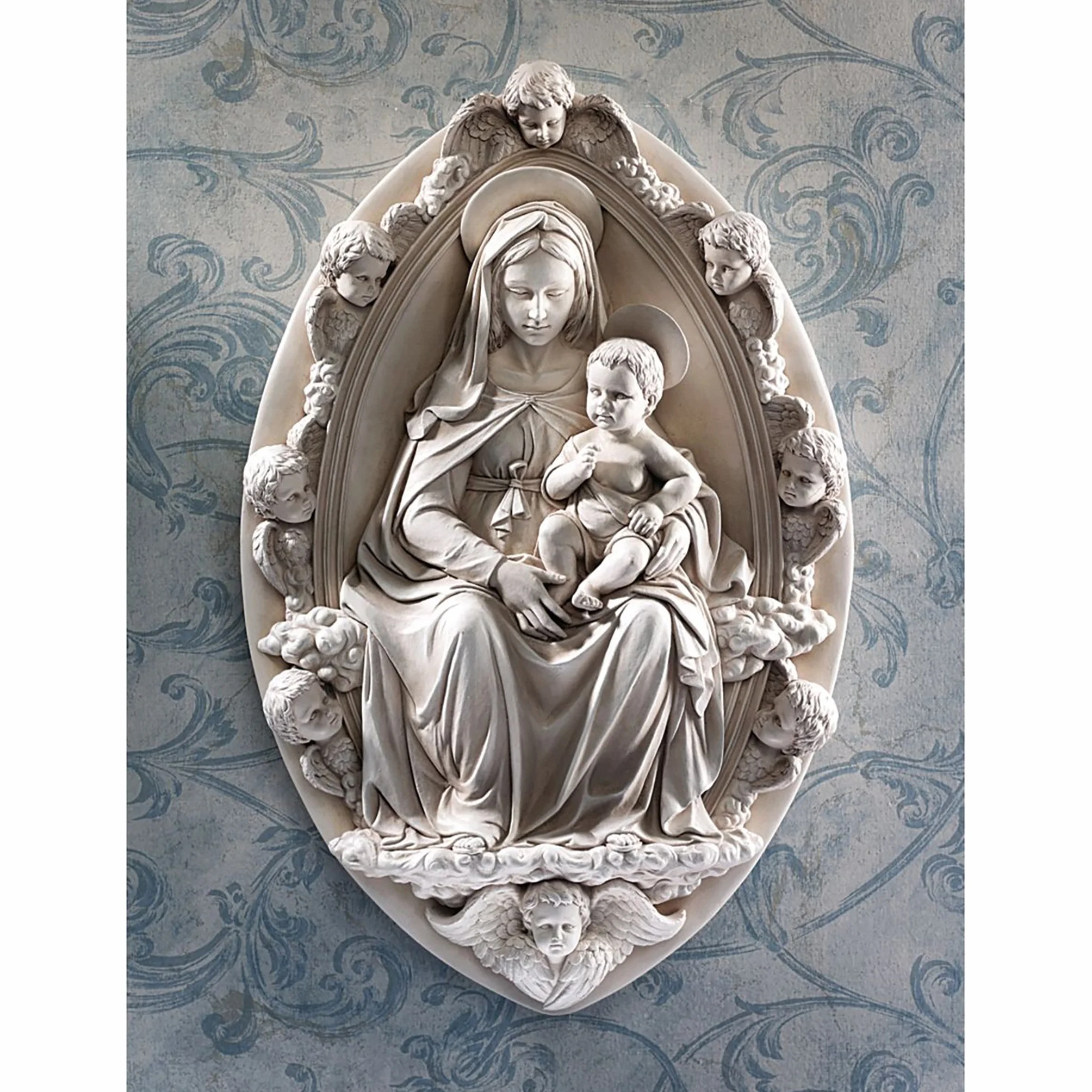 Design Toscano DB383045 Madonna i dziecko (1430) Rzeźba ścienna