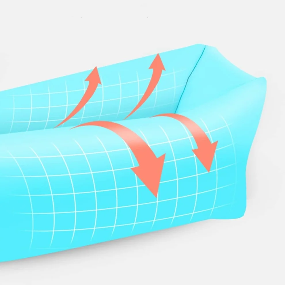 TURIM Nadmuchiwana sofa z przenośnym pakietem, na kemping, plażę, do parku, na plażę, kolor szary
