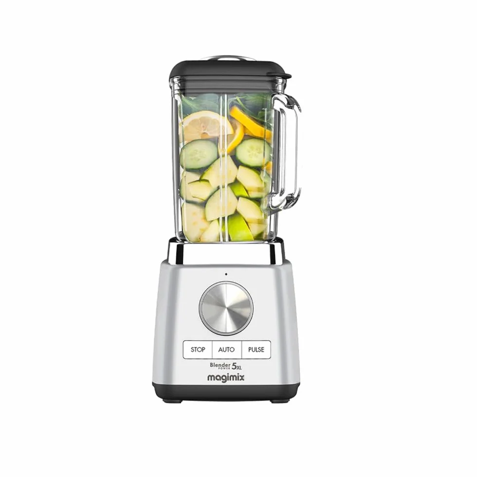 magimix Blender Power 5 XL - mikser stojący z silnikiem 1500 W, pojemność użytkowa 2 l, szklany dzbanek z borokrzemu, profesjonalny mikser do smoothies i zup