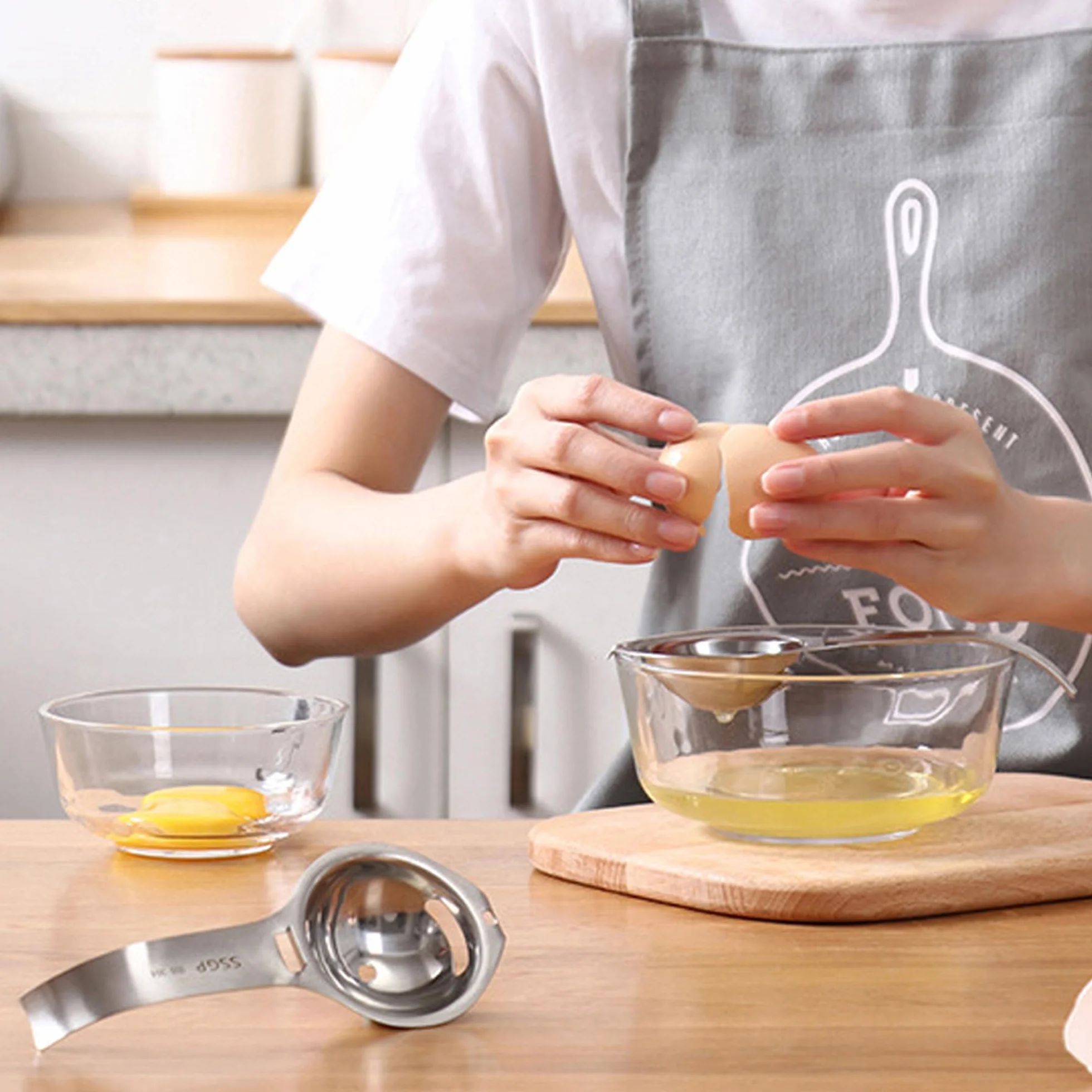 Rozdzielacze jajek białe i filtr żółtka jajko separator jajek, separator jajek, durszlak do jajek, kuchnia ze stali nierdzewnej, gadżet kuchenny, przybory kuchenne