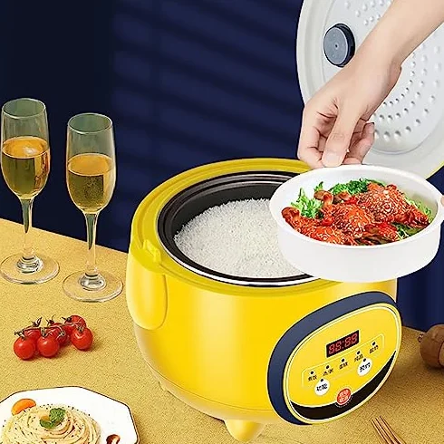 Mini urządzenie do gotowania ryżu, pojemność 1,8 l, nieprzywierający garnek wewnętrzny, rezerwacja 24h, idealny do gotowania ryżu i warzyw na parze dla 1-8 osób