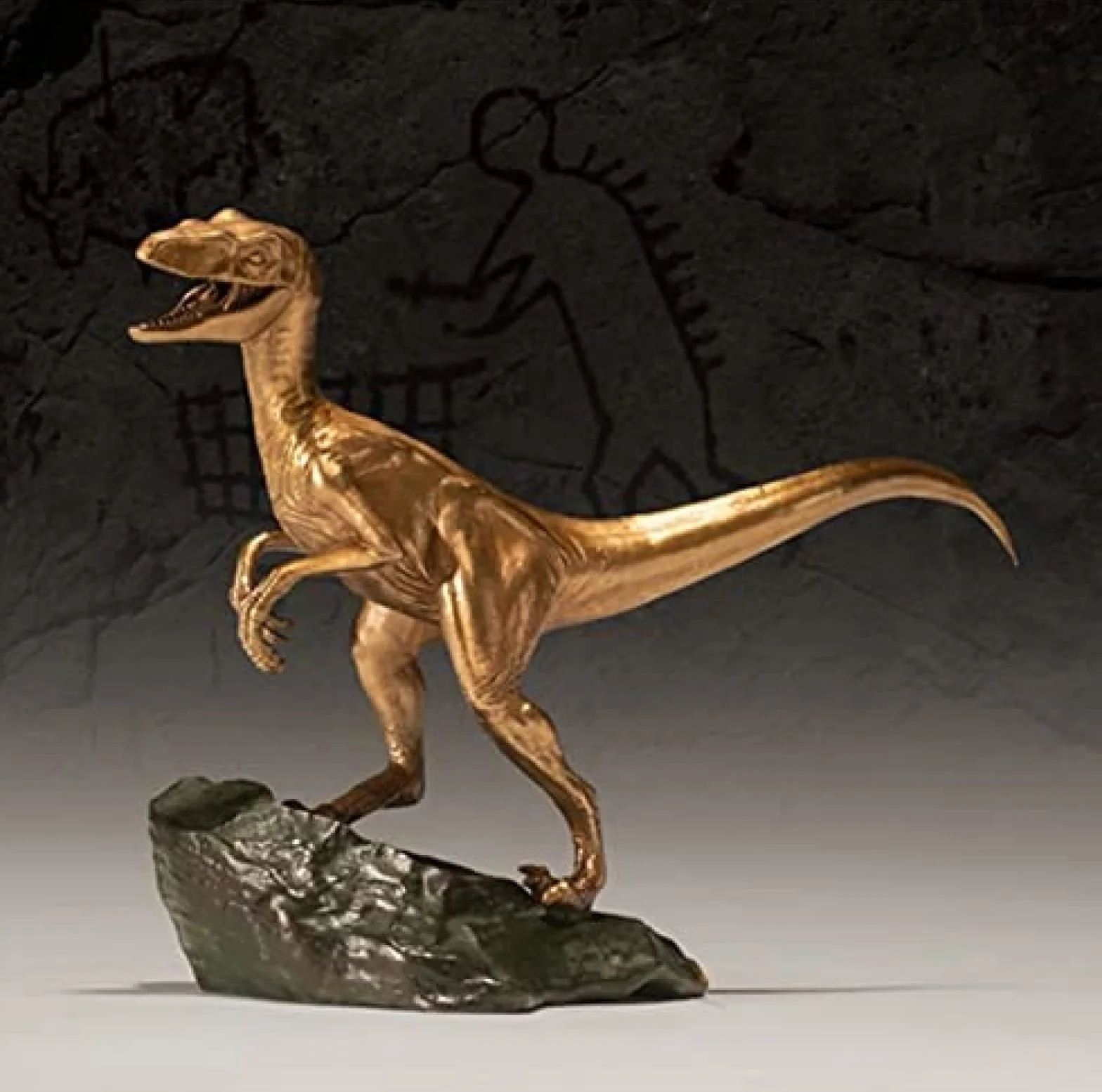 Dinozaur Model Dekoracyjny, Posąg Dinozaura Antyczny Brązowy Rzemiosło Replika Zwierząt Kolekcja Figurki Dekoracja