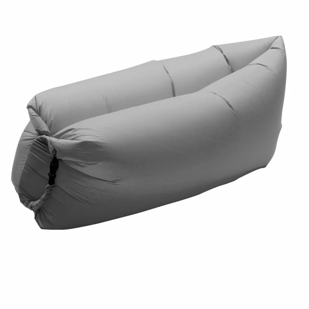 TURIM Nadmuchiwana sofa z przenośnym pakietem, na kemping, plażę, do parku, na plażę, kolor szary