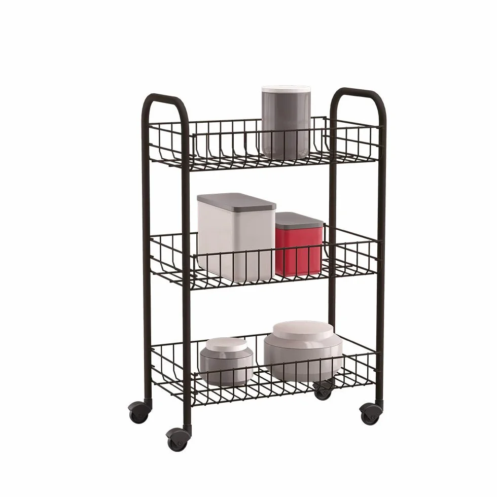 METALTEX Carrito Multiuso 3 Estantes Siena czarne 41 x 23 x 63 cm