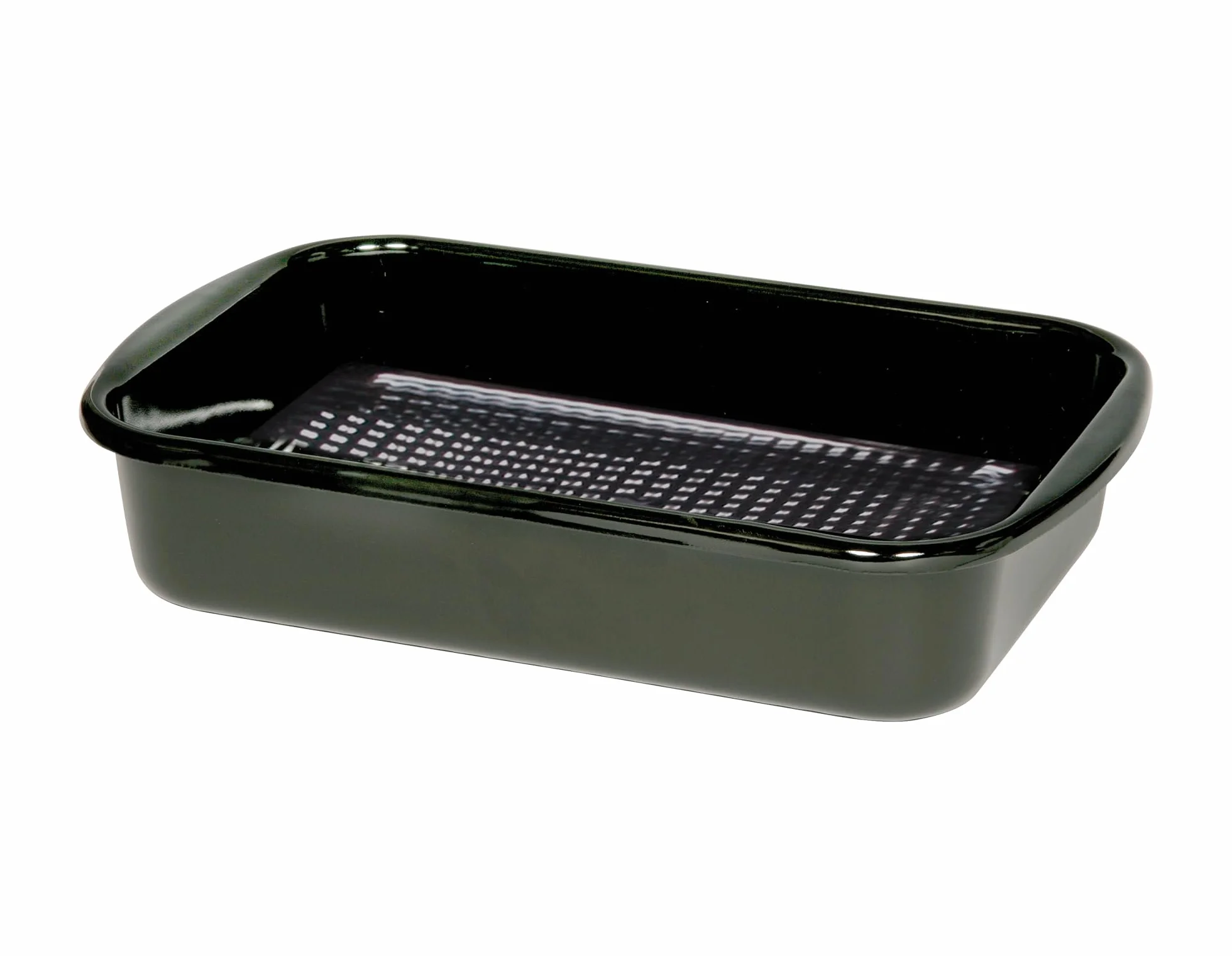 Riess, 0433-022, patelnia grillowa kwadratowa z dnem waflowym 35/23, CLASSIC - formy do pieczenia i pieczenia, 35 x 23 cm, wysokość 7,5 cm, emalia, czarna, brytfanna, forma do zapiekania, patelnia