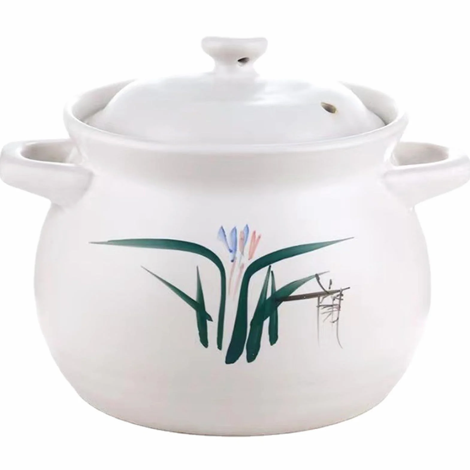 Ceramiczny garnek do duszenia, Małe miedziane rondle, garnki z pokrywką, ceramiczne(5.5L/5Quarts)