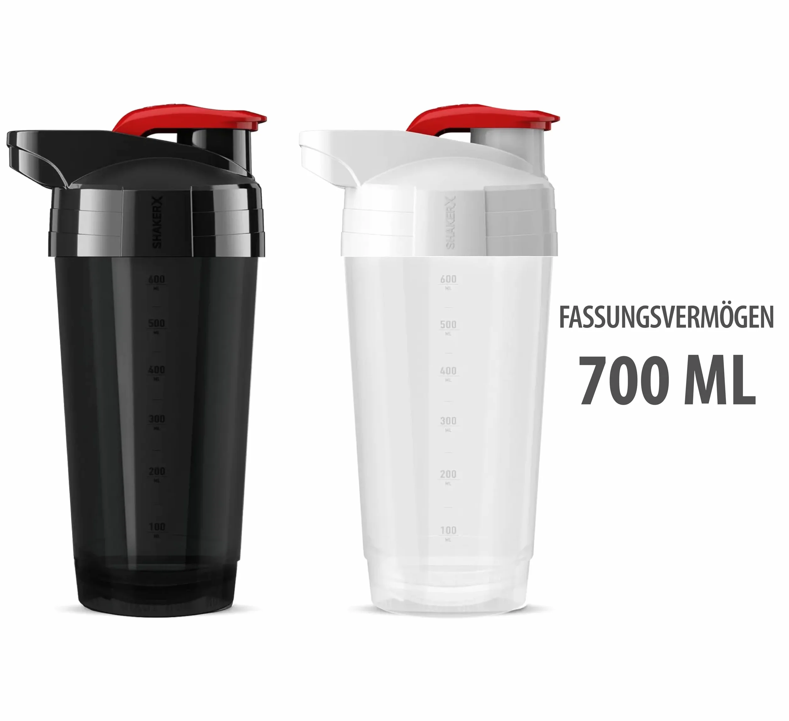 Activlab PRO 700 ml Biało-Czerwony Shaker, Profesjonalny shaker do koktajli proteinowych, Łatwy w czyszczeniu, praktyczny kubek miarowy