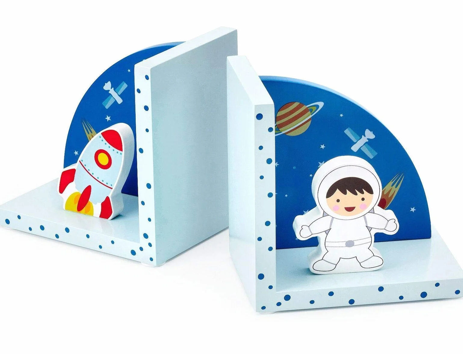 Mousehouse Gifts 3D Rocket Space tematyczne drewniane podpórki dla dzieci dla chłopców lub dziewcząt do pokoju dziecięcego lub sypialni